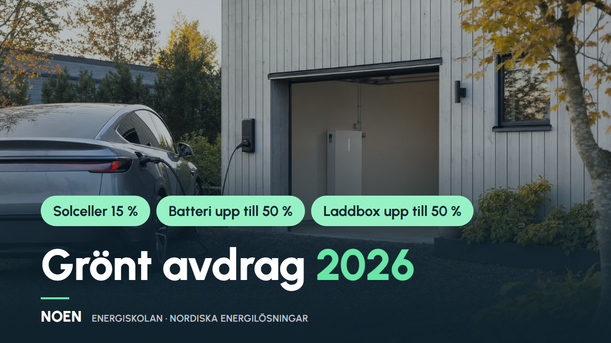 Grönt avdrag 2026 – komplett guide för solceller, batteri och laddbox
